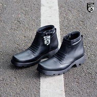 Sepatu PDH TNI POLRI Premium Kulit Hitam Navy Dop Army 86