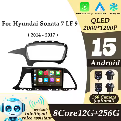 CarPlay Android Auto Left Hand Drive for Hyundai Sonata 7 LF 9 2014 - 2017 Multimedi Player Split Sc