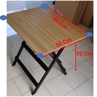 Folding Table 80x50 Height 70/80/ 85 cm Full Solid Wood *