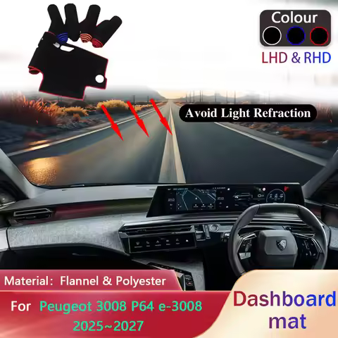 Car Dashboard Cover for Peugeot 3008 P64 e-3008 2025~2027 Liner Anti-Slip Mat Sunshade Dashmat Carpe