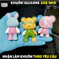 BEARBRICK 3D, 2D silicone mold, statue mold, jelly, pudding, log, candle