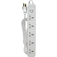 ROYU 5 Gang Power Extension Cord with One Master Switch - White