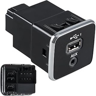 Front Center Console USB AUX Charging Port Socket Auxiliary Round Port With USB Compatible with 2019