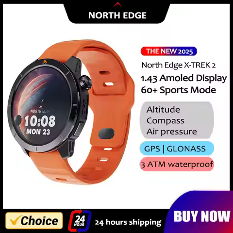 NORTH EDGE X-TREK 2 GPS Sports Smart Watch 1.43'' Amoled Screen 3ATM Waterproof AOD Smart Watch Blue