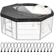 Dog Playpen Cover,Top Dog Pen Cover for 24in 8 Panels Play Pen,Escape-Proof Playpen Covers Indoor/Ou