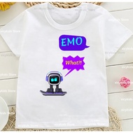 New Cute Kawaii Emo Robot T-Shirt Funny Cartoon Print T Shirt Short Sleeve T-Shirts Kids Clothes Boys Girls Tees Tops