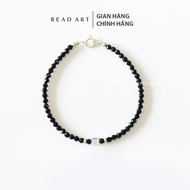 Vòng Tay Spinel Đen Kèm Pha Lê Và Bạc 925 Thuỷ Mộc Vòng Tay Phong Thủy Chuỗi Hạt - Bead Art