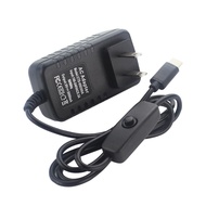 USB Type C 5V 3A Raspberry Pi 4 Power Adapter ON/OFF Switch Power Charger for Raspberry Pi 4