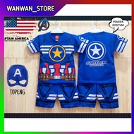 Latest Children's Captain America Costume / Short Sleeve Captain America Costume Suit