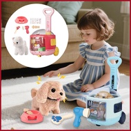 Interactive Toys Electric Animal Walking Barking Trolley Case Stuffed Plush Figures for Pretend Play