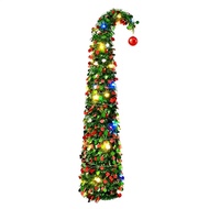 Artificial Christmas Tree Retractable 4.9 Ft Home Decor Spiral Tree Christmas Decorations with Ball 
