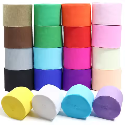 25m/Roll 4.5cm Colorful Crepe Paper Roll Crinkled Paper Streamers Tissue Paper For DIY Crafts Party 