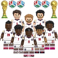 Football Star Action Figures Rice Stones Saka Kane Bellingham Madueke Eze Rashford Building Block Co