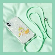 韓ins可愛小兔動物透明斜揹掛繩軟殼iPhone 12 iPhone 11 X XR XS Max 7P 8P SE2手機殼case Pro Max, Pro, Mini