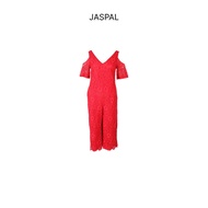 Jaspal จั้มสูทลายลูกไม้ สีแดง A040-7