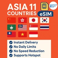 Asia eSIM 11 Countries 5G High Speed Data Supports Hotspot 5GB/10GB/20GB/30GB