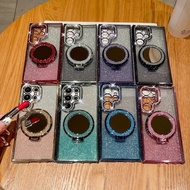 Glitter Mirror Stand Holder Camera Protector S25FE Casing for Samsung S25 FE S25 Ultra