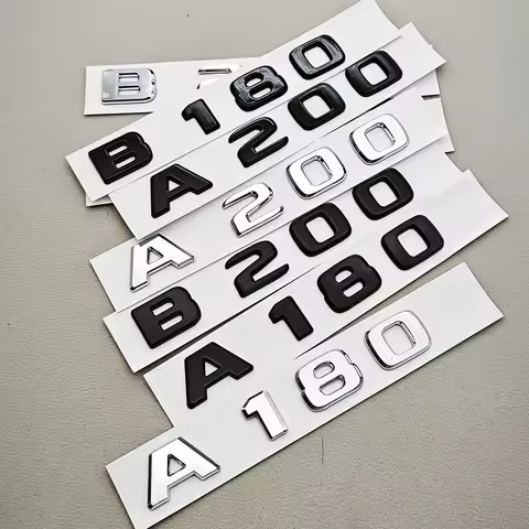 3D ABS Logo A180 A200 B180 B200 Emblem for W176 W177 W245 W246 Car Rear Trunk Badge Letters Sticker 