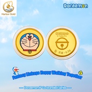【Harbor Gold】Doraemon Gold Coin Red Packets (0.2g) 24K/999 Pure Gold Commemorative Coin