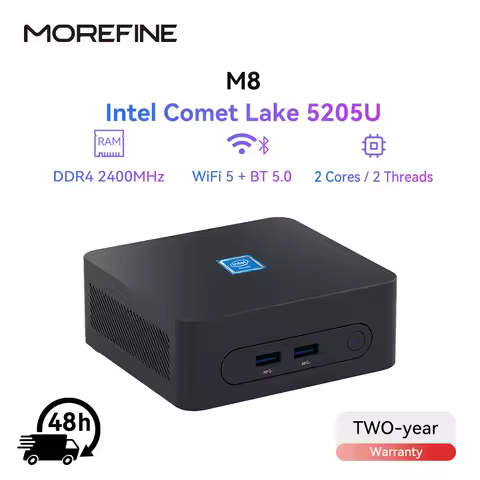 MOREFINE M8 Mini PC Intel 5205U up to 1.9GHz Windows 11 pro 16G RAM 512G SSD 4K@60 WiFi 5/BT 5.1 Lap