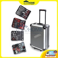 SATAGOOD 187PCS Box Hand Tool Set Case Mechanics Kit Box Organize Castors Toolbox Trolley