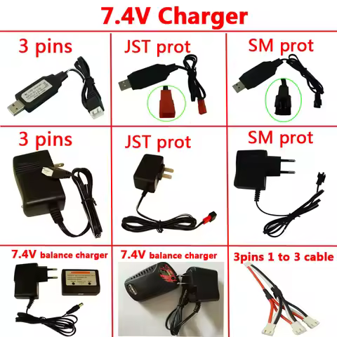 7.4V Charger RC Helicopter Drone Quadcopter 7.4V Lipo Battery Charger Fast Charger 3 Pins SM JST Pro