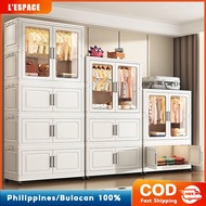 75CM Folding Wardrobe Large Capacity Clothing Storage Cabinet With Wheels Hangers For Clothes