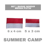 MERAH Bet Red and White Embroidered Indonesian Flag Emblem Patch/ - 3 x 5 cm - 4 x 6 cm