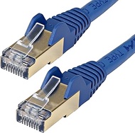 StarTech.com 6ASPAT5MBL Category 6a LAN Cable 5M Blue Anti-Snap RJ45 Connector CAT6a Ethernet Cable