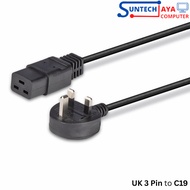 UK 3 pin Male to C19 Female / UPC power cable Length 2.5 Meters / 13A 250 V