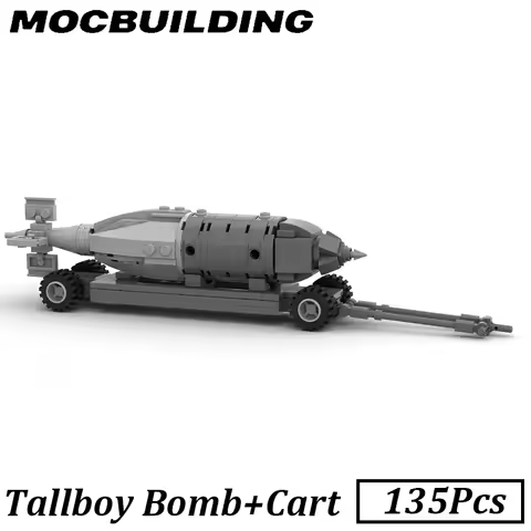 Military WW2 Earthquake Tallboy with Cart Model Building Blocks Bricks Assembled Toys Display Birthd