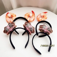 【New style recommended】Funny Simulation Hairy Crab Crab Hairband Shrimp Hairpin Cute Creative Trending Live Props Prawn