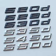 New Italic Font Numbers Letters 520d 523d 525d 530d 535d 540d 550d GT ABS Emblem for 5 Series Car Tr