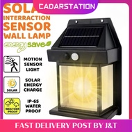 CS_ Warm LED Solar Wall Light Outdoor Lighting Motion Sensor Automatic Night Light Lampu Solar Dindi