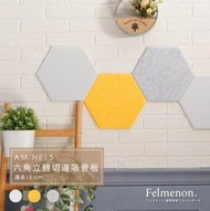 《名展音響》日本 Felmenon 菲米諾 六角形立體切邊吸音板 (一片裝)