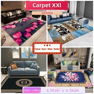(Lebih Tebal ) Carpet Velvet 3D XXL Alas Ruang Tamu Crystal Velvet Carpet 5D Floor mat Rugs Kitchen 