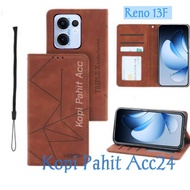 Case Oppo Reno 13F Flip Cover Wallet Sarung Hp Casing Dompet Flip Magnet