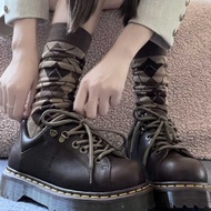 Vintage Crazy Horse Leather Platform Shoes - Women's Thick Sole Heightening Style 2025