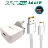 Charger 65W type c vooc 2.0 Charge 6.5A USB Type-C For A76 A95 A96 R17 Reno 4 5 6 7 8 Find X X3 5G f