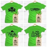 T-shirt Family Day Birthday & Rewang - Custom Green Shirt - Twin Castling