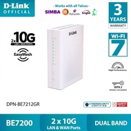 D-Link DPN-BE7212GR BE7200 Dual Band 2x10G LAN/WAN Wi-Fi 7 Wireless Easy Mesh Router