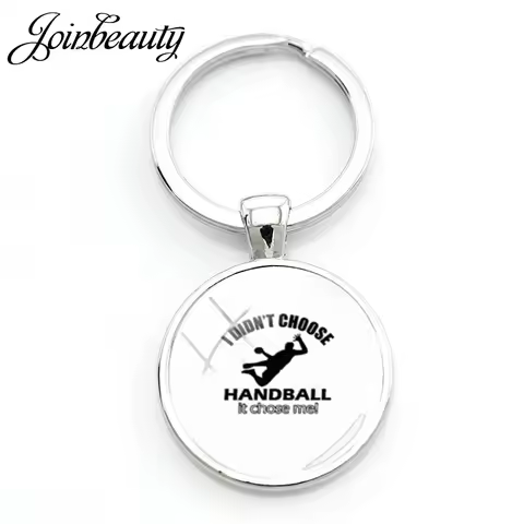 JOINBEAUTY Fashion Plate Glass Cabochon Dome Keyring HANDBALL it choose me Art Picture Keychain jewe