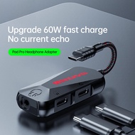 GS1 Type-C Earphone Adapter for Apple iPad Pro/Mini 6 iPhone 15 Charging Compatible Tablet Earphone 