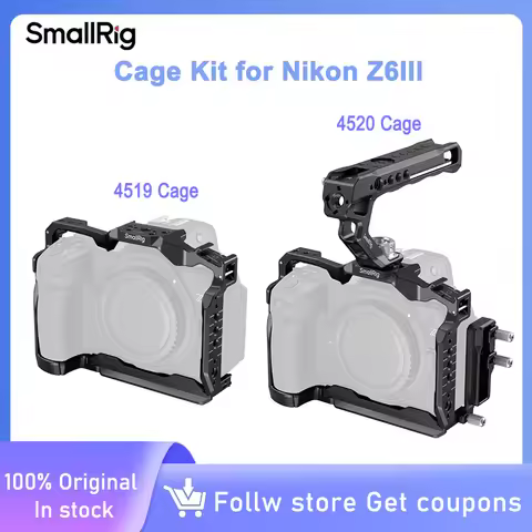 SmallRig Camera Cage for Nikon Z6 III with Top Handle and Cable Clamp, Aluminum Alloy Full Cage Kit 