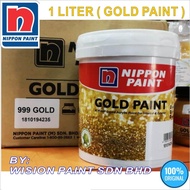 1KG GOLD PAINT NIPPON PAINT WATER BASED ACRYLIC PAINT FOR INTERIOR &amp; EXTERIOR WOOD WALL METAL FINISH