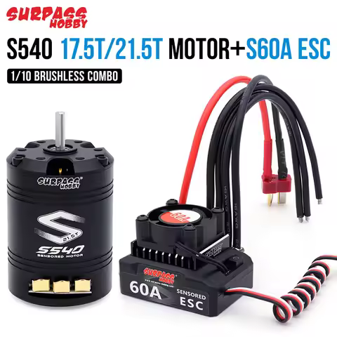 SURPASSHOBBY Brushless Motor ESC Combo Sensored S540 17.5T 21.5T Motor 60A Sensored ESC 32-bit 6V/3A