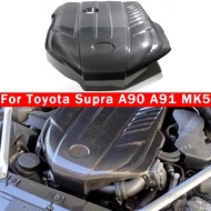 For Toyota Supra GR A90 A91 MK5 3.0T V6 Dry Carbon fiber engine hood Replacement installation engine