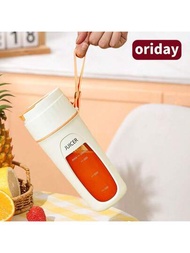 Licuadora Portátil De Batidos De Frutas Con Vaso Para Llevar, Botella De Viaje De 11,5 Oz Con Tapa, Cuchillas De Acero Inoxidable Duraderas, Potente Fuerza De Mezcla, Adecuada Para Viajes, Gimnasio, Oficina Y Uso En El Hogar (naranja)