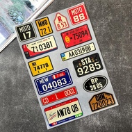 Vintage License Plate Style Bike Sticker For Super Cub C125 Reflective Waterproof Vinyl Decals Retro