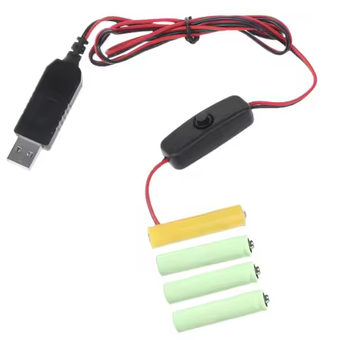 LR03 AAA Battery Eliminator USB Power Supply Cable with ON OFF Switch Replace 1 to 4pcs AAA Battery 